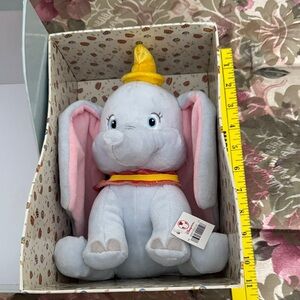 Disney Dumbo Plush Toy - Gray and Pink with Yellow Hat